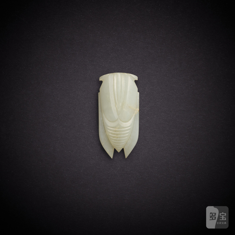A white jade cicada, Han dynasty | 漢 白玉蟬 - 图2